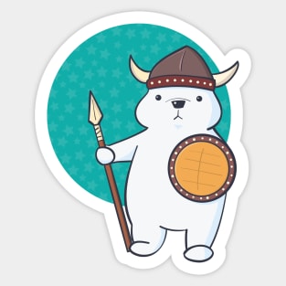 Adorable Kawaii Viking Polar Bear Sticker